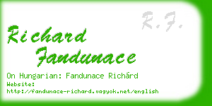 richard fandunace business card